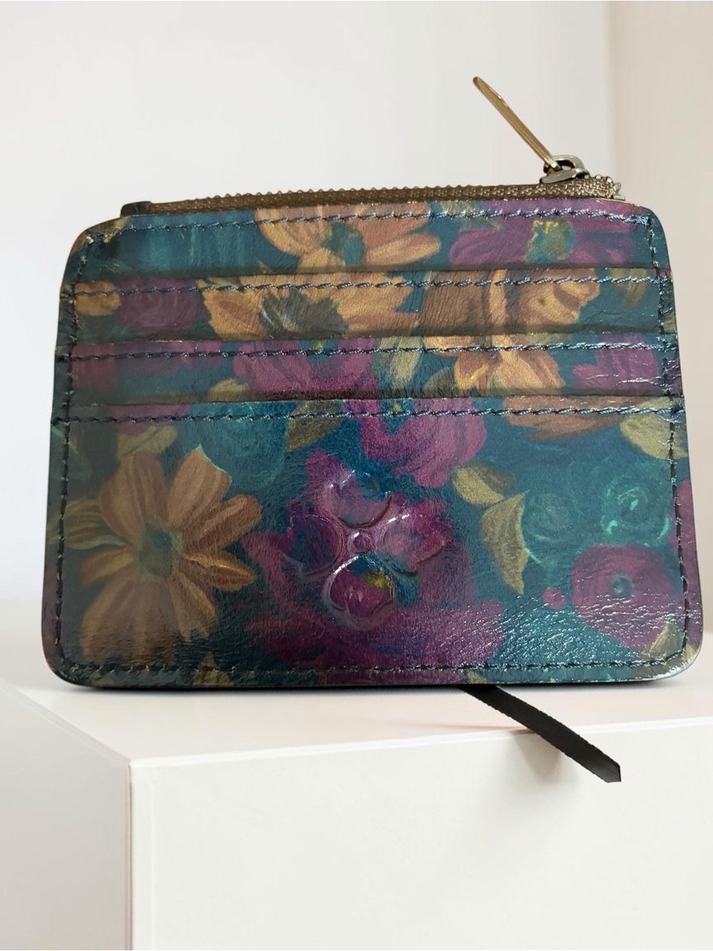 Patricia Nash Teal and Purple Floral Card Holder